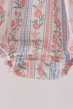 Pink Floral Puppy Embroidery Bow Bubble
