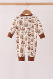 Brown Duck Embroidery Romper