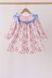 Pink Character Bow Embroidery Dress