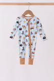 Blue Nativity Zip Bamboo Romper