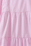 Pink stripe tiered maxi dress