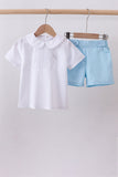 Peter pan collar shorts set
