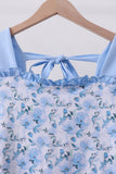 Blue floral ruffle dress