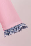 Pink turkey applique ruffle dress
