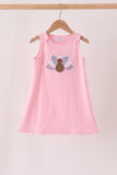 Pink turkey applique dress