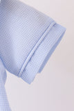 Blue turkey embroidery checkered bubble