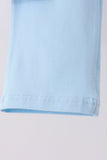 Blue turkey embroidery pants set