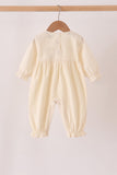 Beige turkey embroidery romper