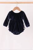 Navy plaid ruffle bubble