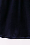 Navy plaid bow dress
