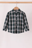 Green plaid button down shirt