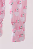Pink christmas santa claus bamboo romper