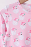 Pink santa claus bamboo pajama set