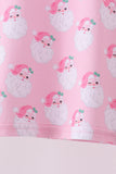 Pink santa claus bamboo pajama set