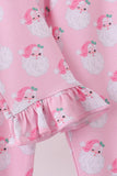 Pink santa claus bamboo pajama set