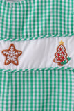 Green gingerbread embroidery gingham jonjon