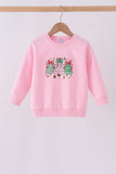 Pink christmas tree sweatshirt