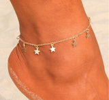 Star Anklet Bracelets in Silver and Gold