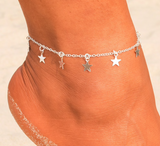 Star Anklet Bracelets in Silver and Gold