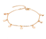Star Anklet Bracelets in Silver and Gold