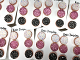 Druzy Triple Set White Pink and Charcoal