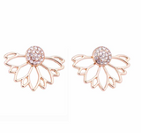 Lotus Flower Earring Crystal Crawlers