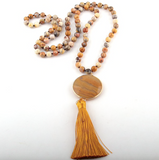 Precious Stone Tassel Statement Necklace