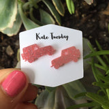 Sparkly Jeep Stud Acrylic Earrings CHOOSE YOUR COLOR (18 available)