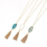 Abalone Shell Necklaces with Gold Tassel