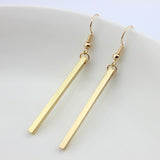 Long Bar Hanging Metal Earrings